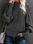 Danielle | Elegant Cable-Knit Mock-Neck Sweater - Picela