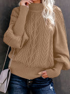 Danielle | Elegant Cable-Knit Mock-Neck Sweater - Picela