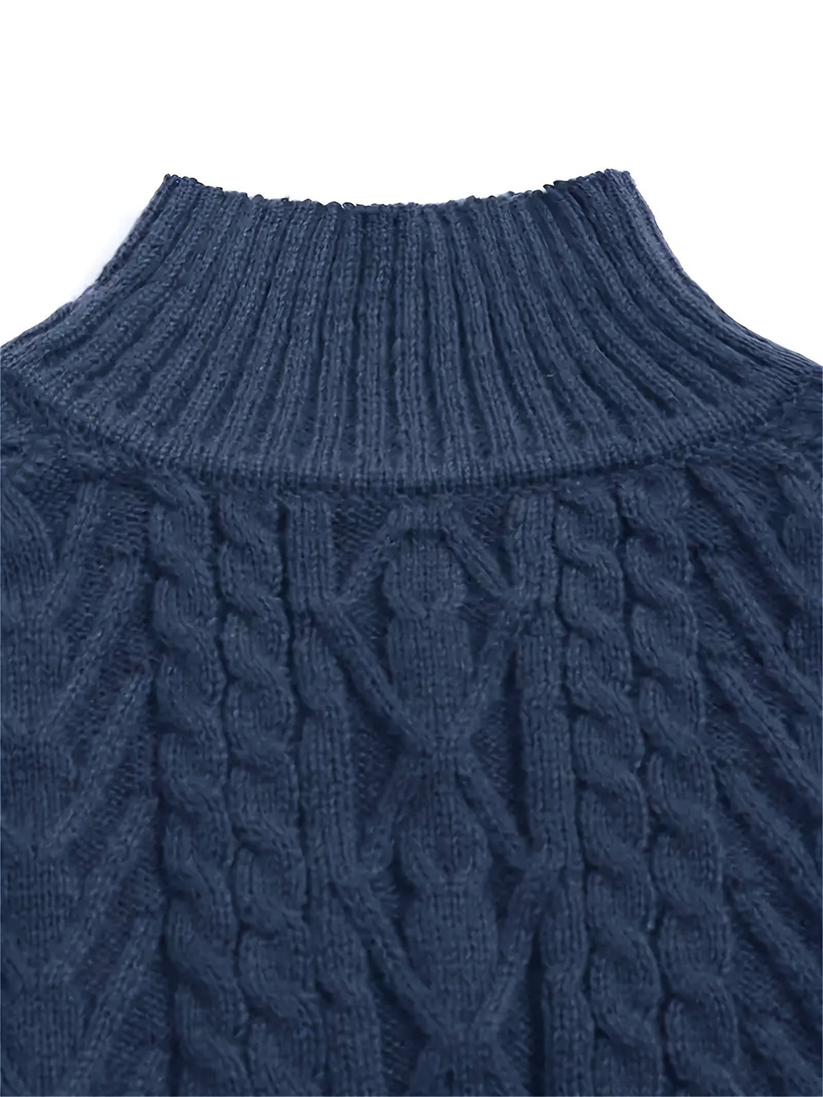 Danielle | Elegant Cable-Knit Mock-Neck Sweater - Picela