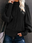 Danielle | Elegant Cable-Knit Mock Sweater - Picela