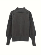 Danielle | Elegant Cable-Knit Mock Sweater - Picela