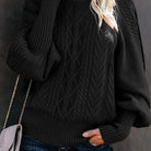 Danielle | Elegant Cable-Knit Mock Sweater - Picela