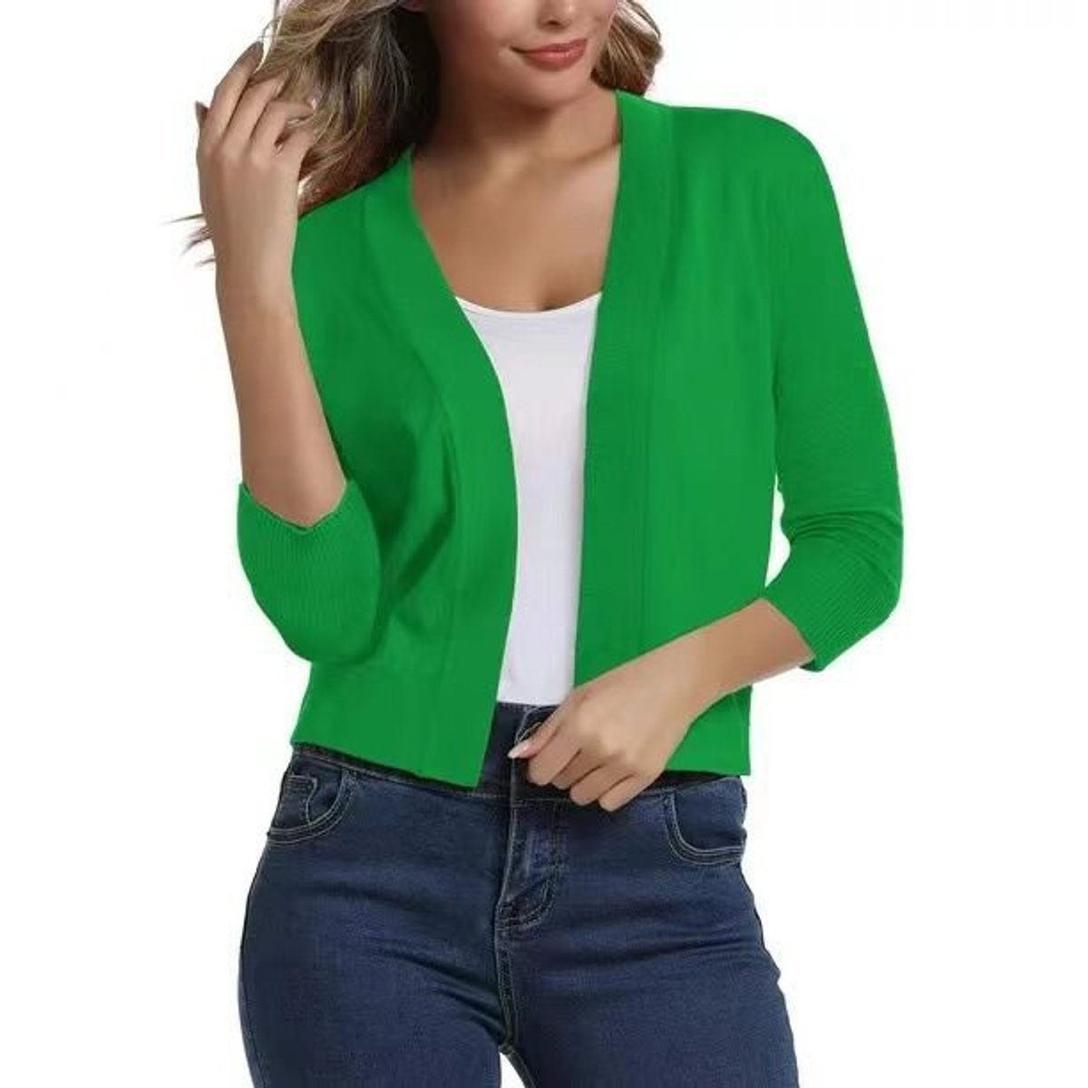 Danielle | Elegant Cropped Open-Front Cardigan - Picela