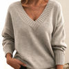 Danielle | Elegant V-Neck Knit Sweater - Picela