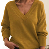 Danielle | Elegant V-Neck Knit Sweater - Picela