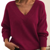 Danielle | Elegant V-Neck Knit Sweater - Picela