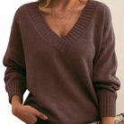 Danielle | Elegant V-Neck Knit Sweater - Picela