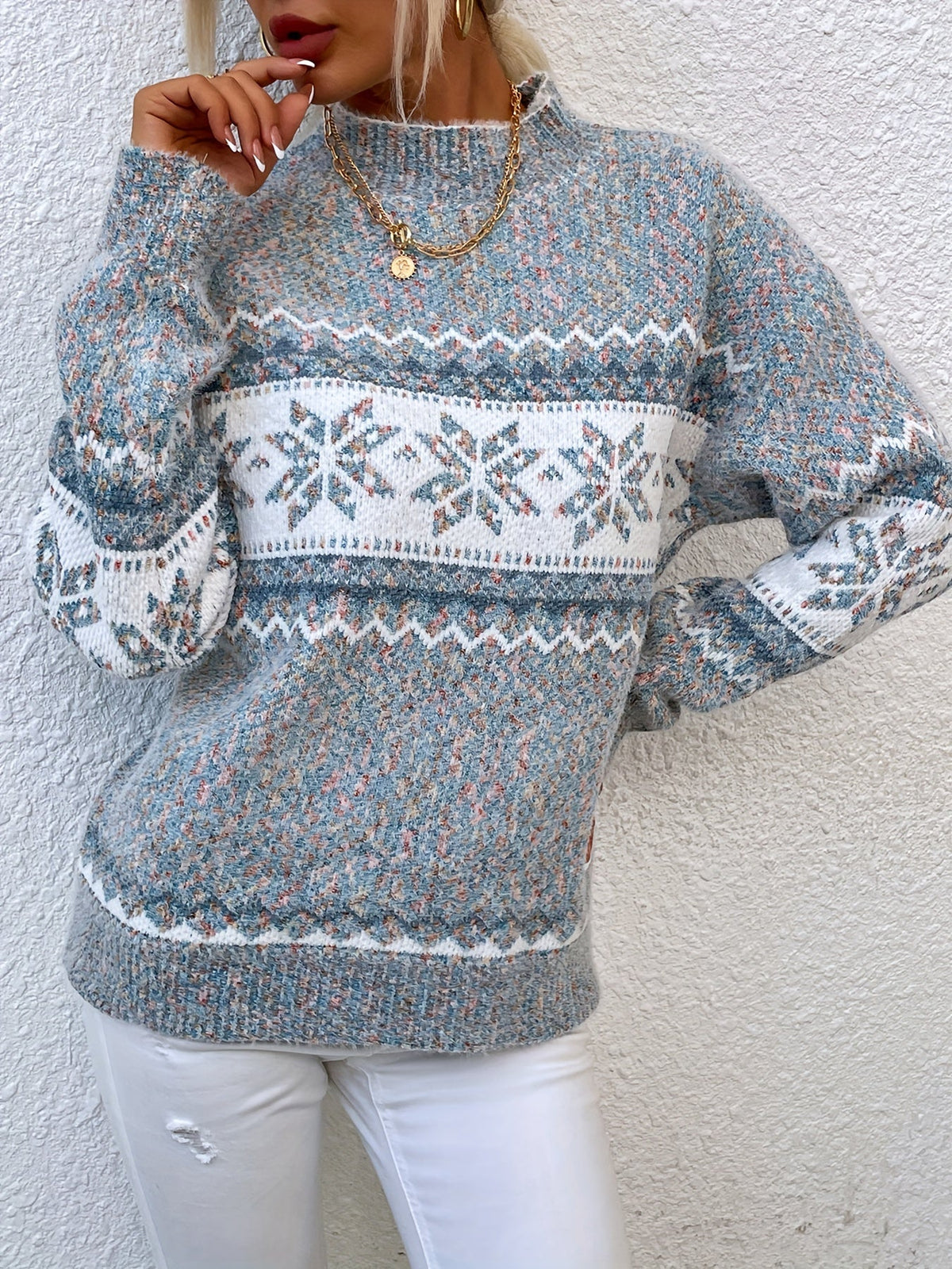 Danielle | Stylish Fair Isle Sweater - Picela