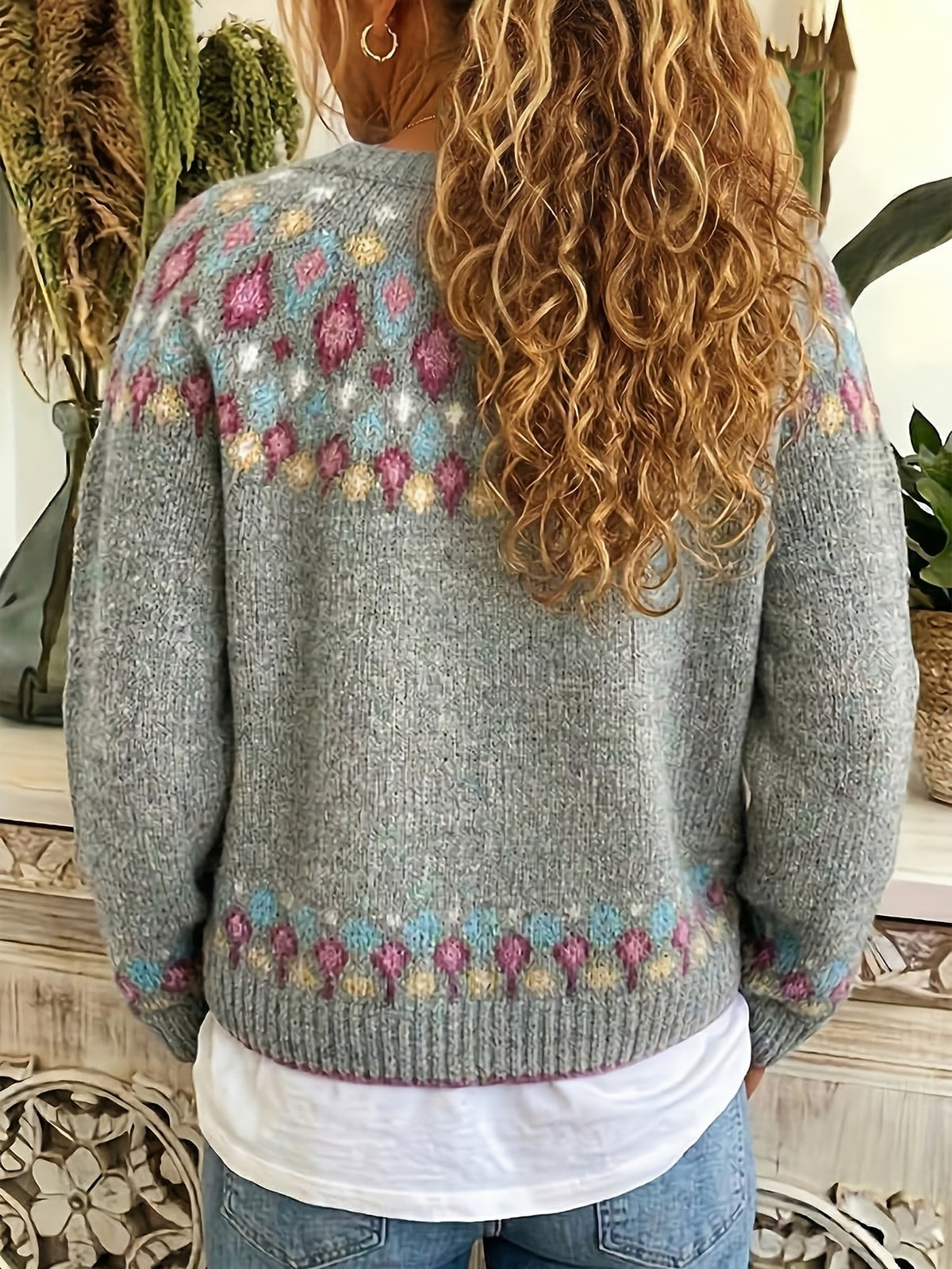 Angela | Elegant Isle Knit Cardigan