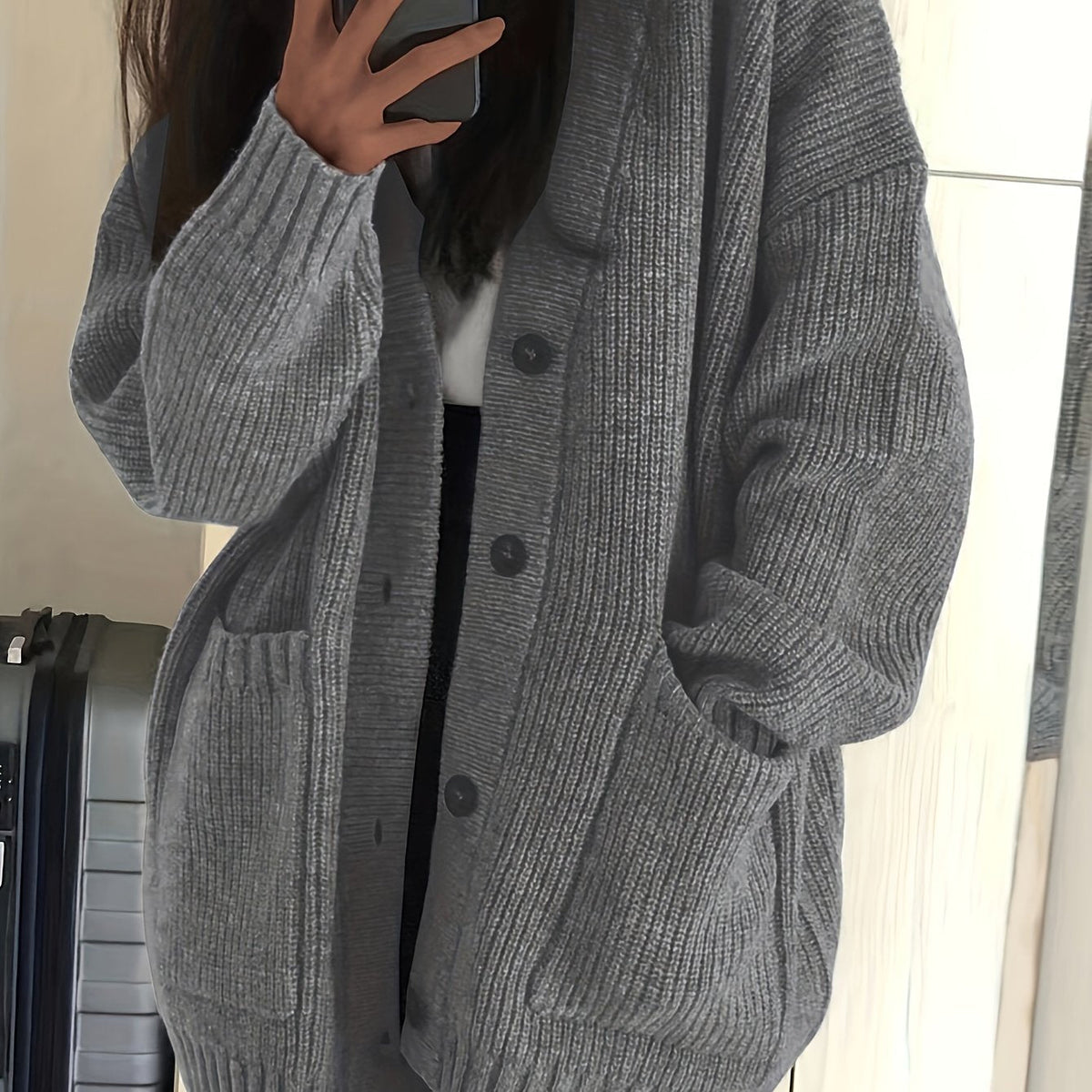 Megan | Elegant Ribbed Oversized Cardigan