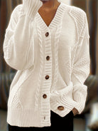 Amber | Elegant Cable-Knit Button Cardigan