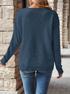 Elaine | Elegant Pointelle V-Neck Sweater - Picela