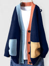 Elizabeth | Elegant Colorblock Oversized Cardigan - Picela