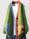 Elizabeth | Elegant Colorblock Oversized Cardigan - Picela