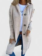 Elizabeth | Elegant Hooded Longline Cardigan - Picela