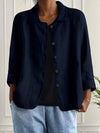 Elizabeth | Elegant Linen Button-Down Jacket - Picela