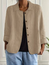Elizabeth | Elegant Linen Button-Down Jacket - Picela