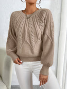 Elsie | Elegant Cable-Knit Lantern-Sleeve Sweater - Picela