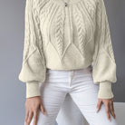 Elsie | Elegant Cable-Knit Lantern-Sleeve Sweater - Picela