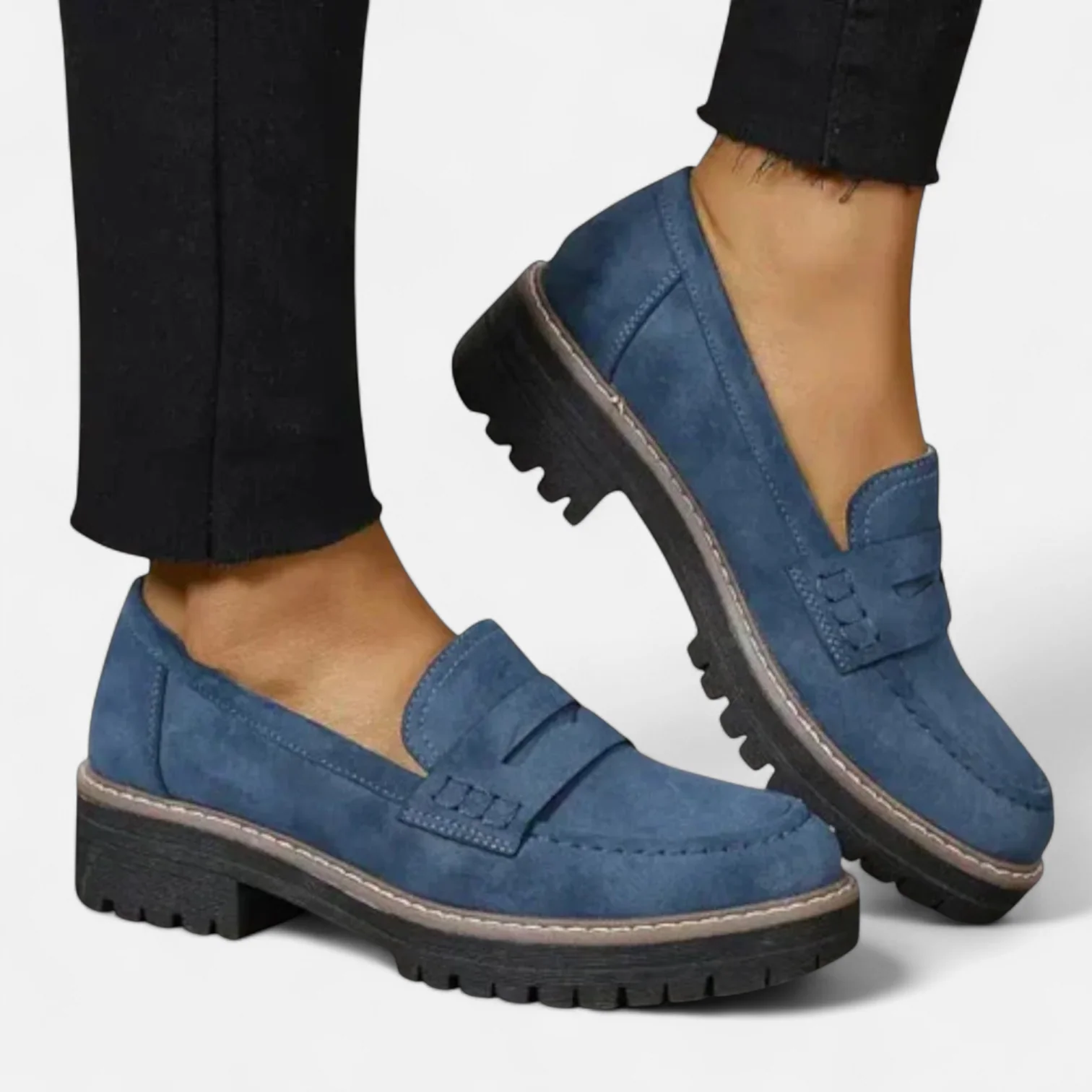 Emily | Classic Suede Penny Flats - Picela