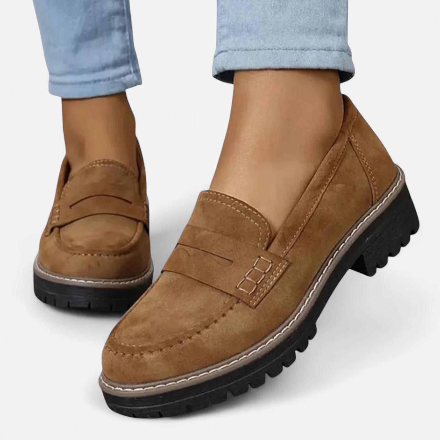 Emily | Classic Suede Penny Flats - Picela