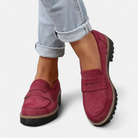 Emily | Classic Suede Penny Flats - Picela
