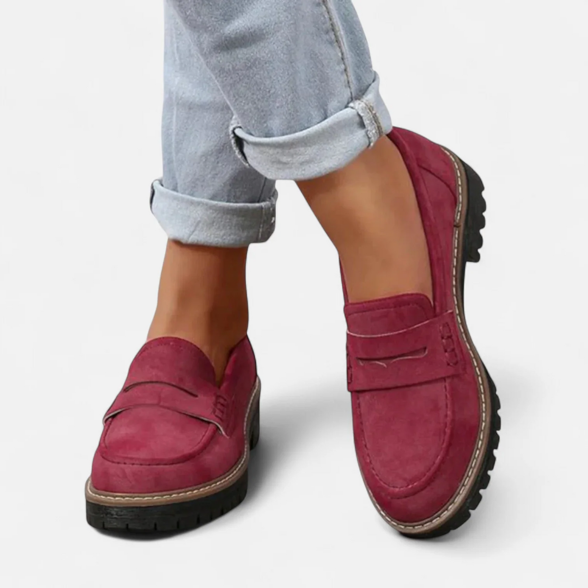 Emily | Classic Suede Penny Flats - Picela