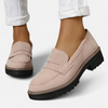 Emily | Classic Suede Penny Flats - Picela