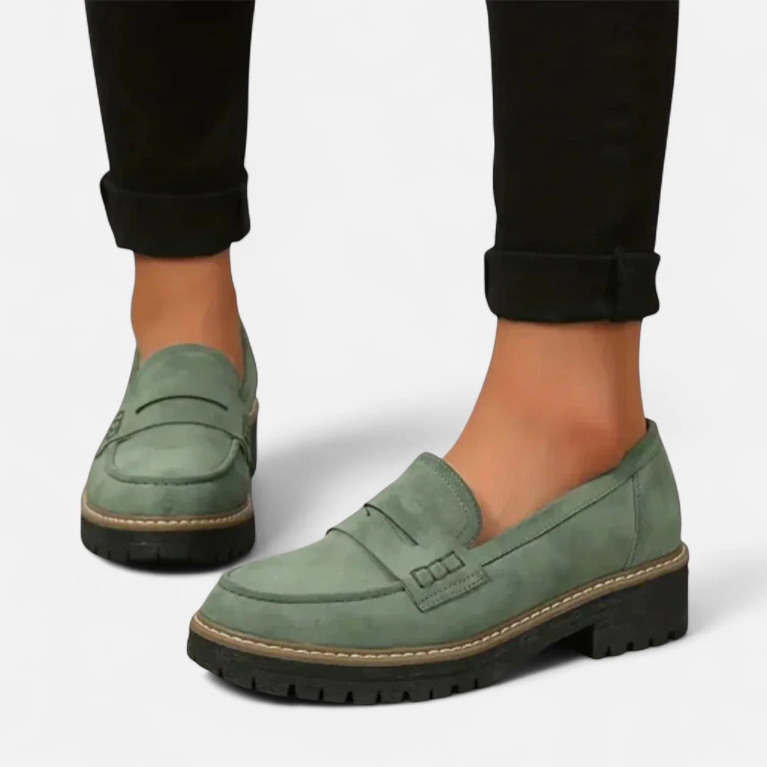 Emily | Classic Suede Penny Flats - Picela