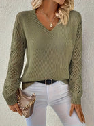 Emily | Elegant Crochet Sleeve Sweater - Picela