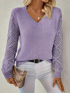 Emily | Elegant Crochet Sleeve Sweater - Picela