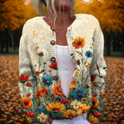 Emily | Elegant Floral Wildflower Cardigan - Picela