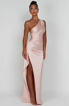 Emily | Elegant Satin One-Shoulder Dress - Picela