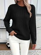 Faye | Elegant Cable-Knit Crewneck Sweater - Picela