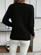 Faye | Elegant Cable-Knit Crewneck Sweater - Picela