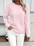Faye | Elegant Cable-Knit Crewneck Sweater - Picela