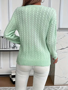 Faye | Elegant Cable-Knit Crewneck Sweater - Picela