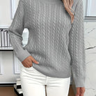 Faye | Elegant Cable-Knit Crewneck Sweater - Picela
