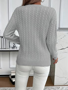 Faye | Elegant Cable-Knit Crewneck Sweater - Picela