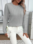 Faye | Elegant Cable-Knit Crewneck Sweater - Picela