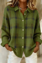 Melissa | Elegant Plaid Knit Cardigan