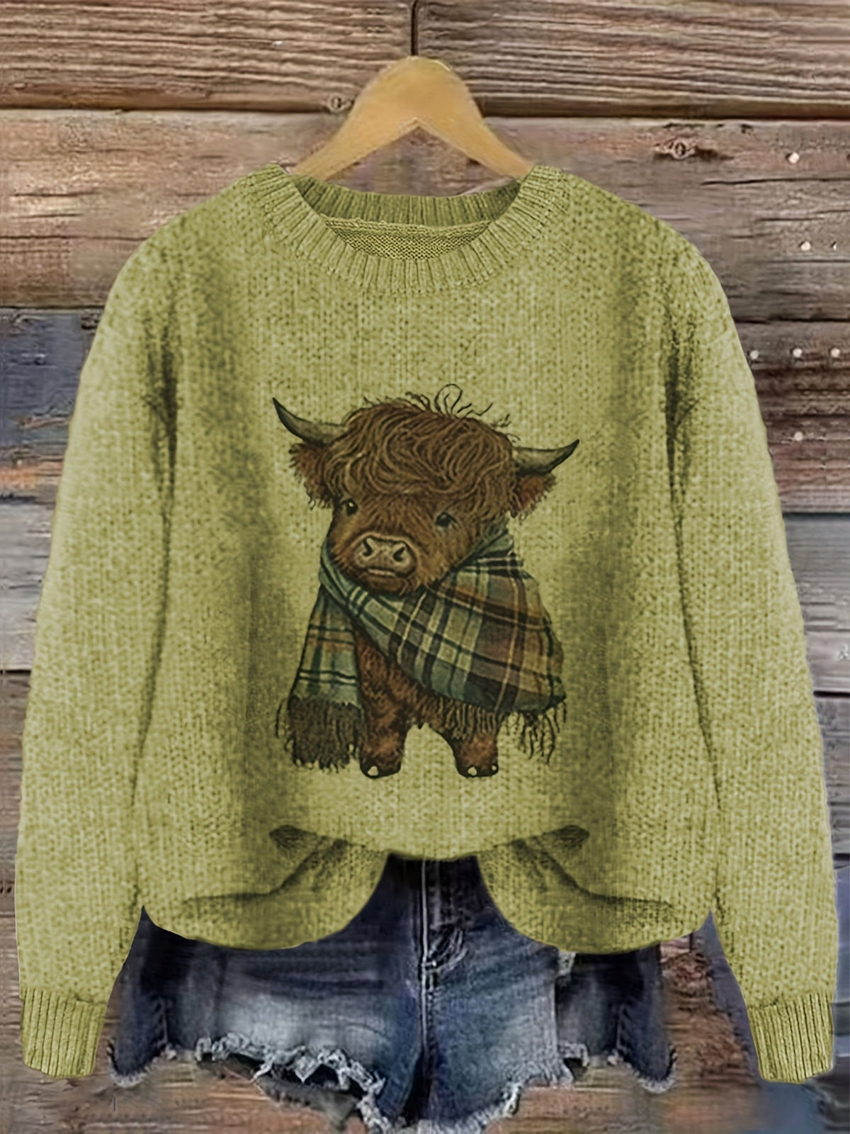 Gretchen | Stylish Highland Cow Sweater - Picela