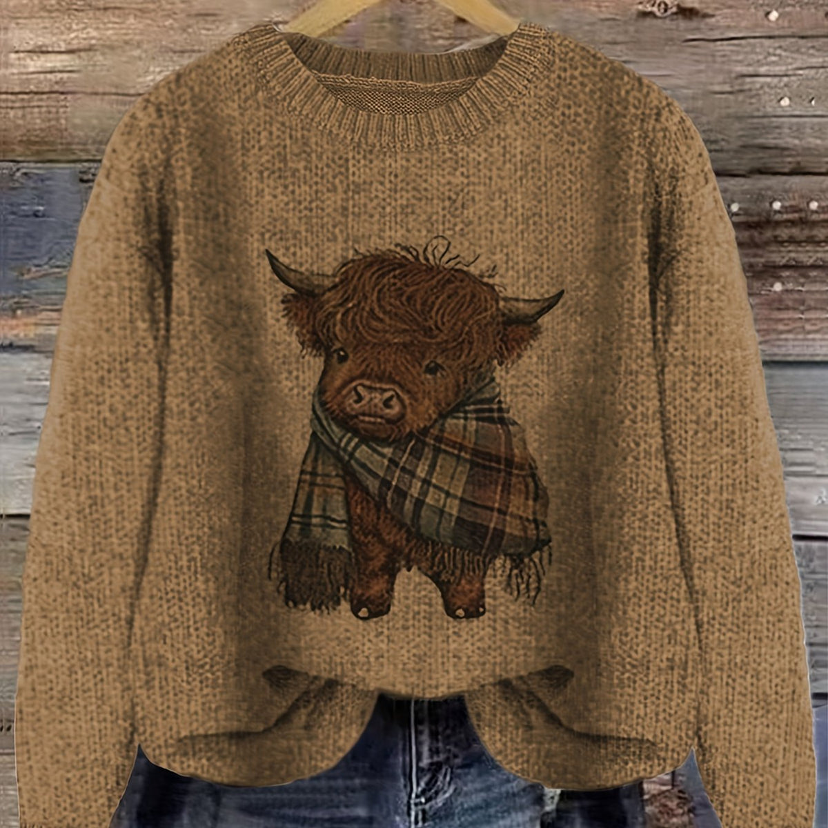 Gretchen | Stylish Highland Cow Sweater - Picela