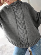 Gwendolyn | Elegant Cable-Knit Poncho Sweater - Picela