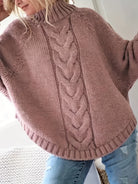 Gwendolyn | Elegant Cable-Knit Poncho Sweater - Picela