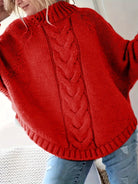 Gwendolyn | Elegant Cable-Knit Poncho Sweater - Picela