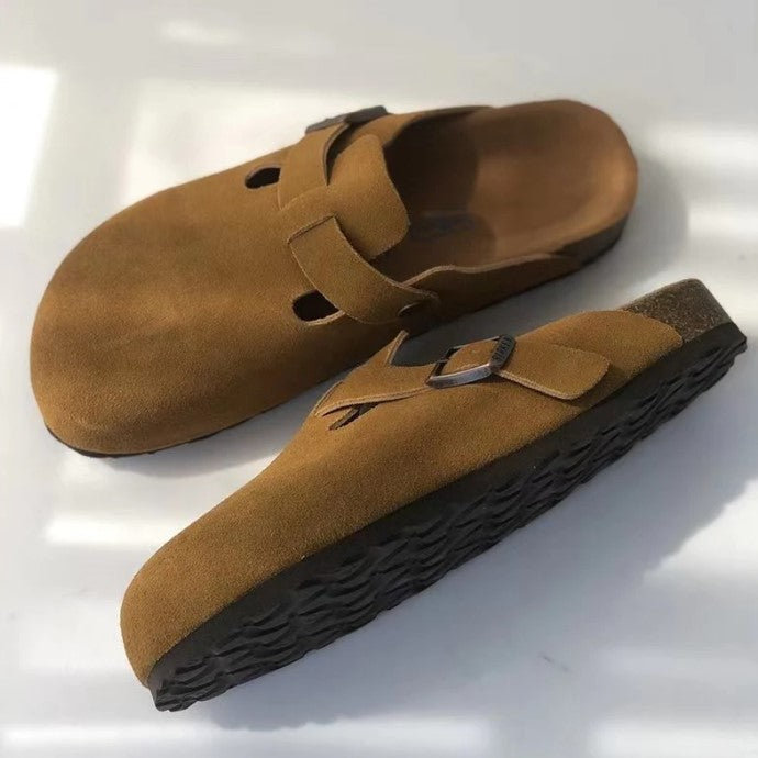 Heather | Comfortable Suede Buckle Sandals - Picela