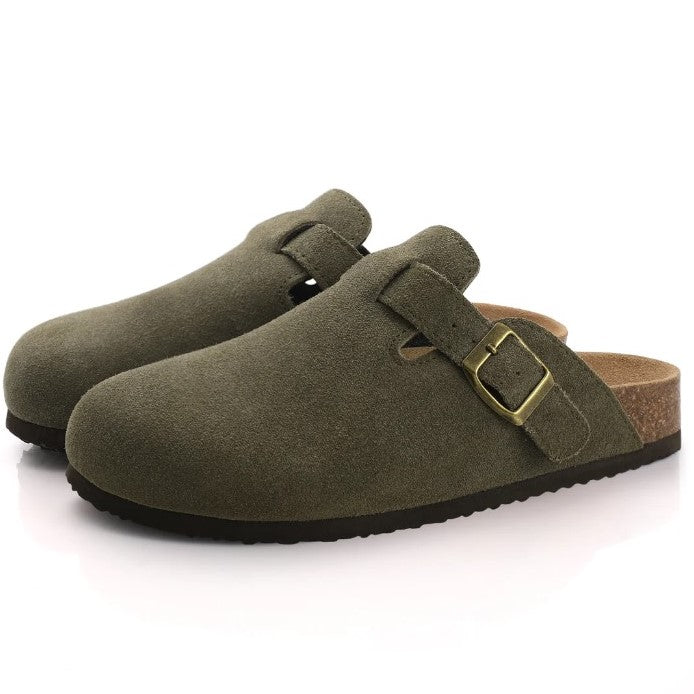 Heather | Comfortable Suede Buckle Sandals - Picela