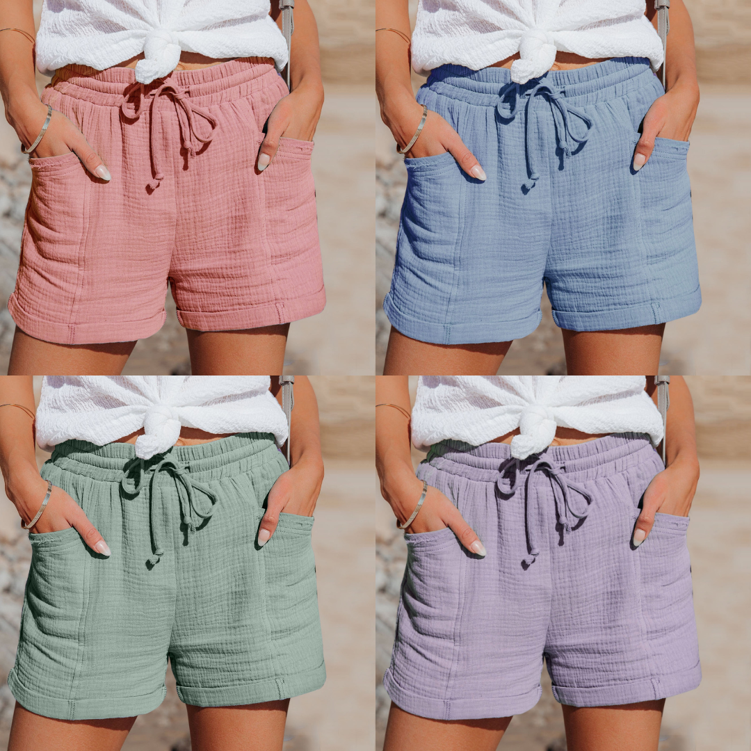 Heather | Effortless Cotton Drawstring Shorts - Picela