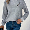 Heather | Elegant Button Asymmetric Sweater - Picela